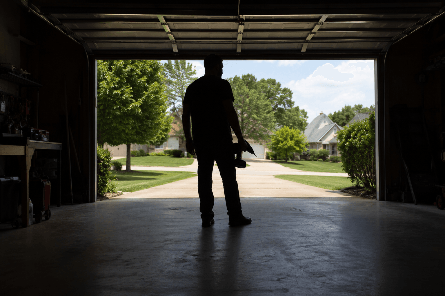 Garage Door Technician performing service